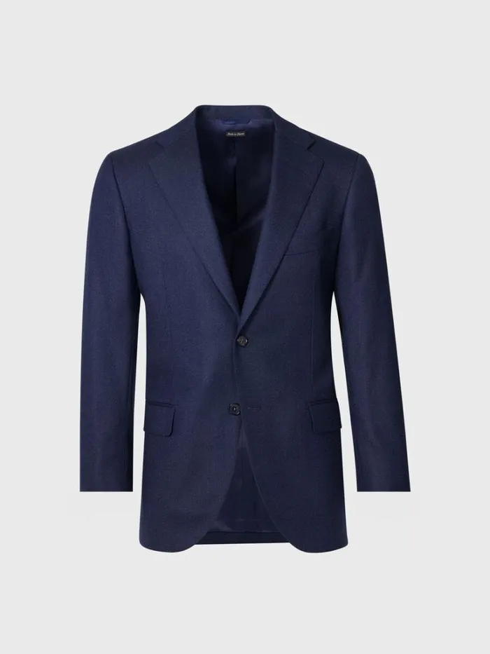 Blazers and Jackets Mens Paul Stuart Heather Textured Wool Suit Navy