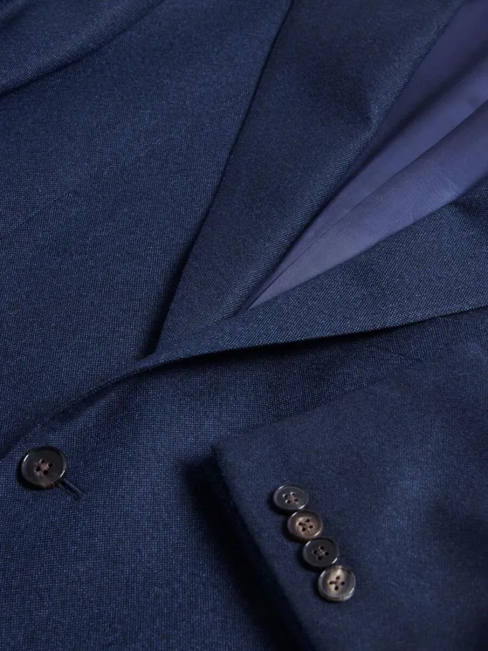 Blazers and Jackets Mens Paul Stuart Heather Textured Wool Suit Navy