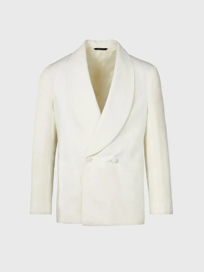 Blazers and Jackets Mens Paul Stuart Linen Double Breasted Dinner Jacket White Blazers and Jackets Mens Paul Stuart Linen Double Breasted Dinner Jacket White