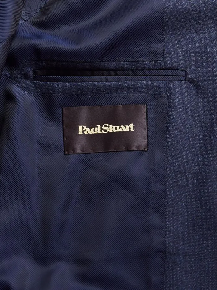 Blazers and Jackets Mens Paul Stuart Plaid Soft Shoulder Suit Navy