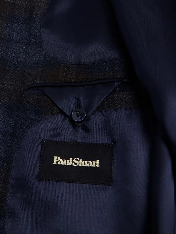 Blazers and Jackets Mens Paul Stuart Plaid Sport Jacket Browngrey