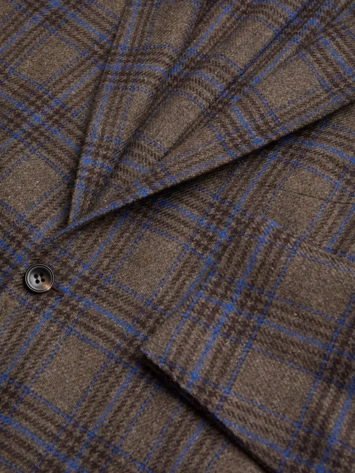 Blazers and Jackets Mens Paul Stuart Plaid Wool Soft Constructed Jacket Light Bluemink