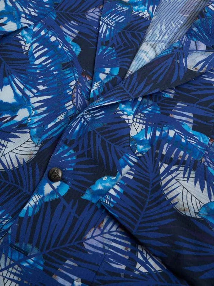 Blazers and Jackets Mens Paul Stuart Printed Cotton Jacket Blue