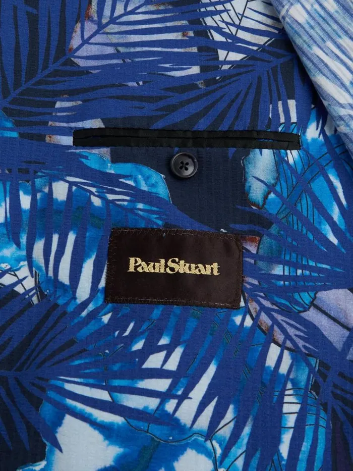 Blazers and Jackets Mens Paul Stuart Printed Cotton Jacket Blue