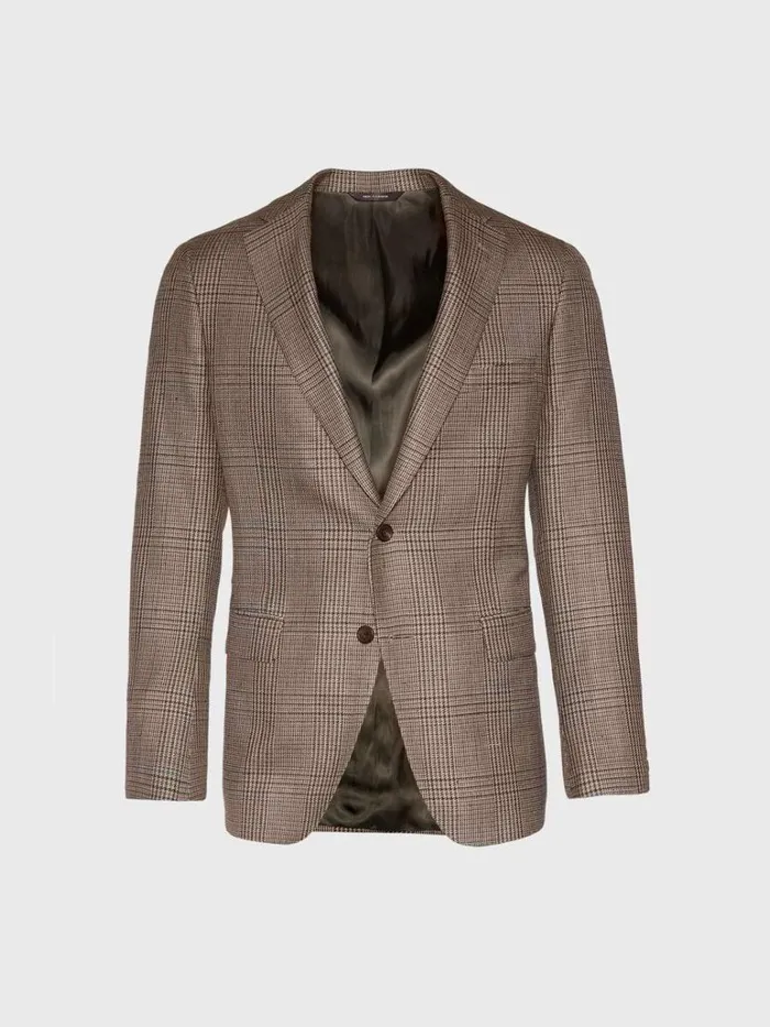 Blazers and Jackets Mens Paul Stuart Sage Plaid Silk Blazer Sage