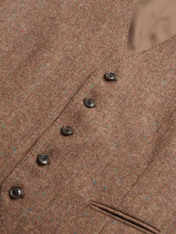 Blazers and Jackets Mens Paul Stuart Shetland Tweed Tailored Vest Brown