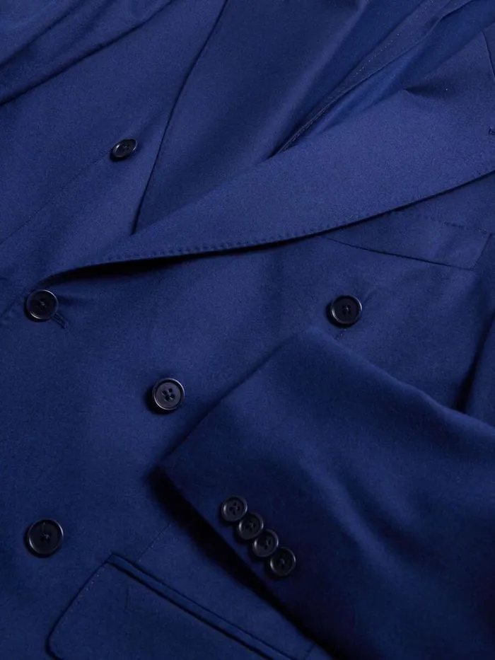 Blazers and Jackets Mens Paul Stuart Silk and Wool Double Breasted Jacket Royal Blue