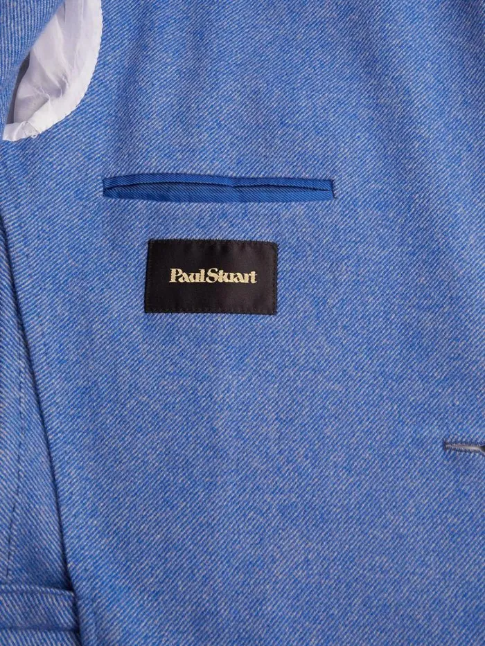 Blazers and Jackets Mens Paul Stuart Solid Wool Soft Constructed Jacket Light Blue