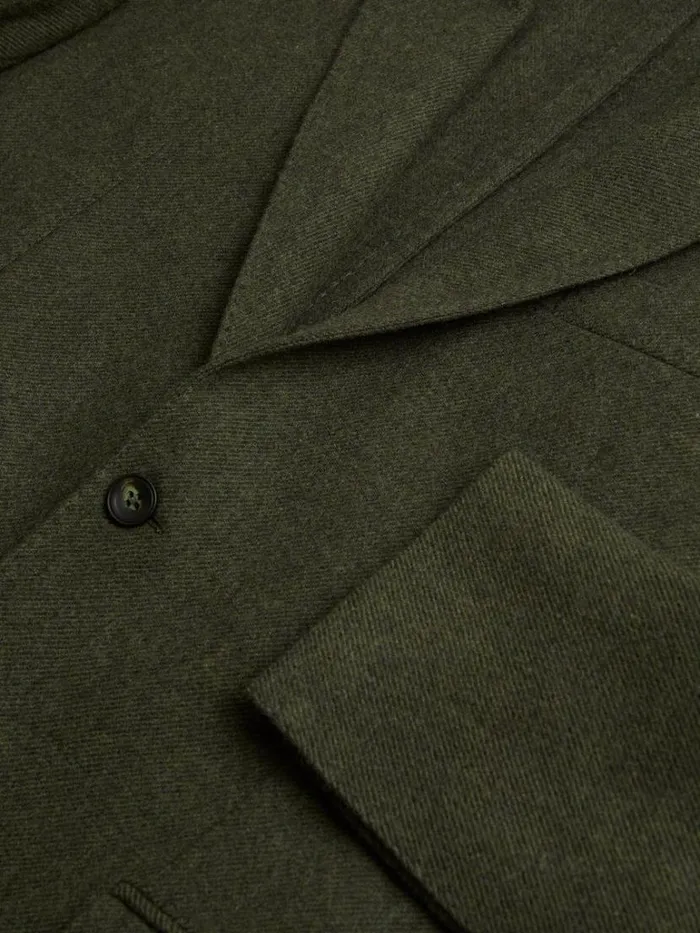 Blazers and Jackets Mens Paul Stuart Solid Wool Soft Constructed Jacket Olive