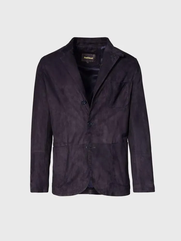 Blazers and Jackets Mens Paul Stuart Suede Blazer Navy