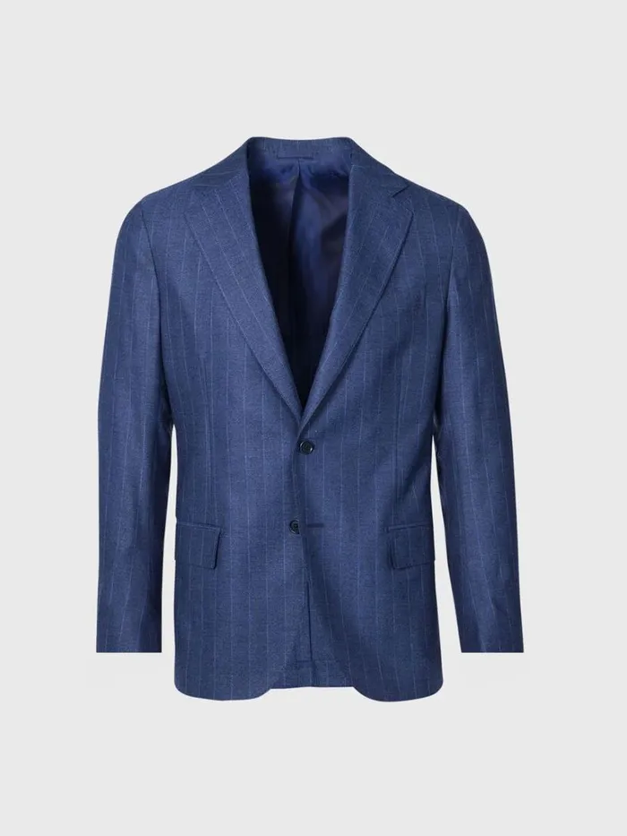 Blazers and Jackets Mens Paul Stuart Super 120s Wool Stripe Suit Blue