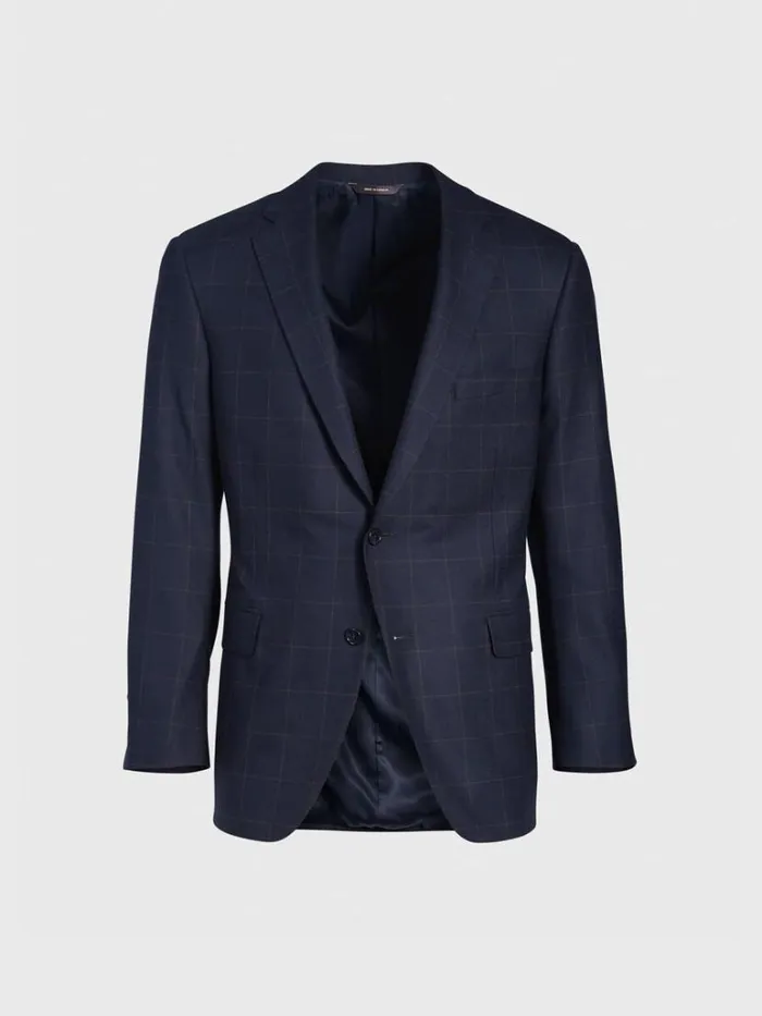 Blazers and Jackets Mens Paul Stuart Super 170s Wool and Cashmere Windowpane Sport Jacket Navy Blazers and Jackets Mens Paul Stuart Super 170s Wool and Cashmere Windowpane Sport Jacket Navy