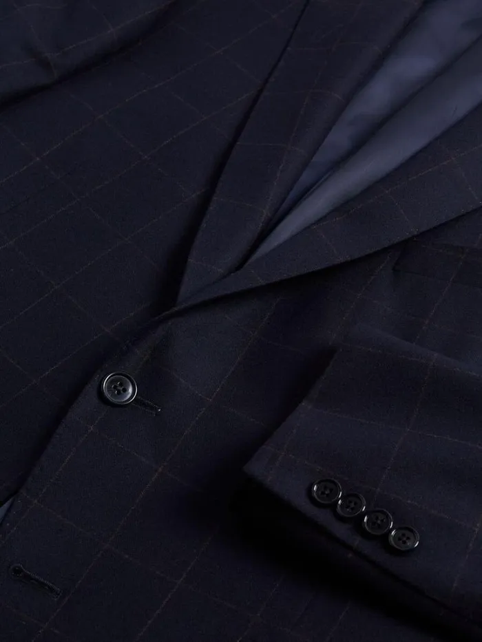 Blazers and Jackets Mens Paul Stuart Super 170s Wool and Cashmere Windowpane Sport Jacket Navy Blazers and Jackets Mens Paul Stuart Super 170s Wool and Cashmere Windowpane Sport Jacket Navy