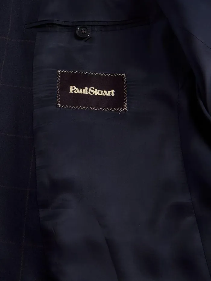 Blazers and Jackets Mens Paul Stuart Super 170s Wool and Cashmere Windowpane Sport Jacket Navy Blazers and Jackets Mens Paul Stuart Super 170s Wool and Cashmere Windowpane Sport Jacket Navy