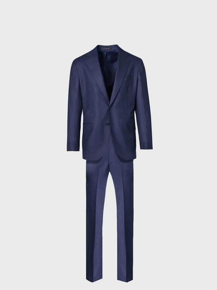 Blazers and Jackets Mens Paul Stuart Textured Solid Wool Suit Navy