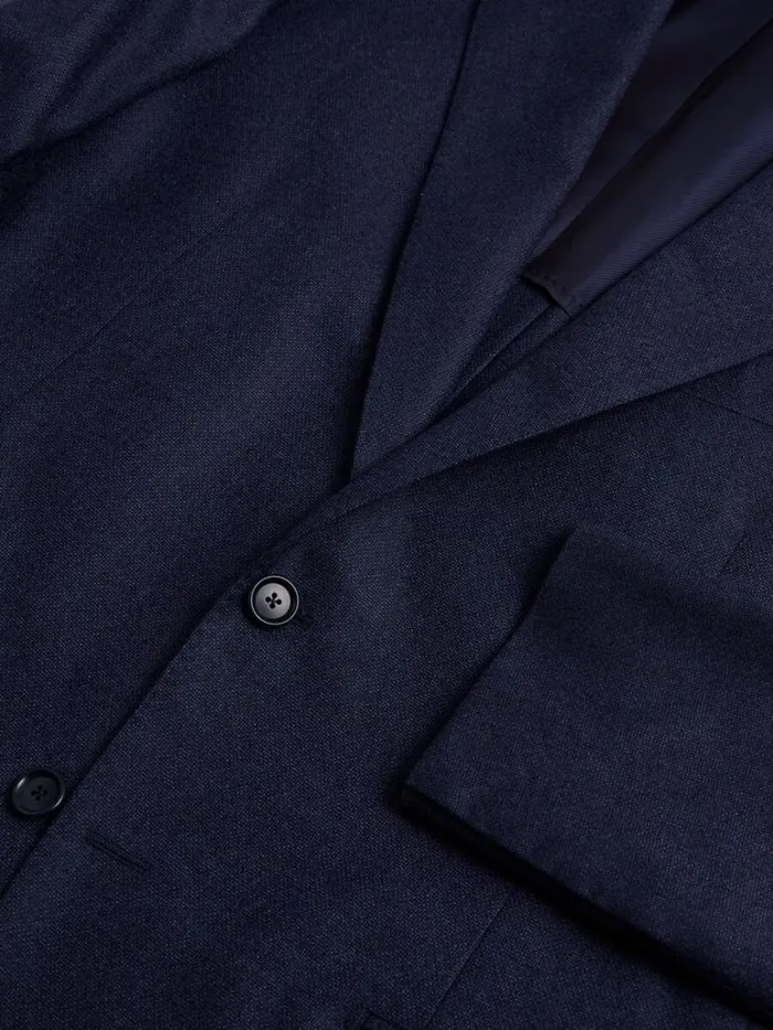 Blazers and Jackets Mens Paul Stuart Textured Solid Wool Suit Navy