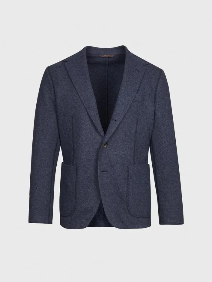 Blazers and Jackets Mens Paul Stuart Wool and Cashmere Jersey Jacket Blue