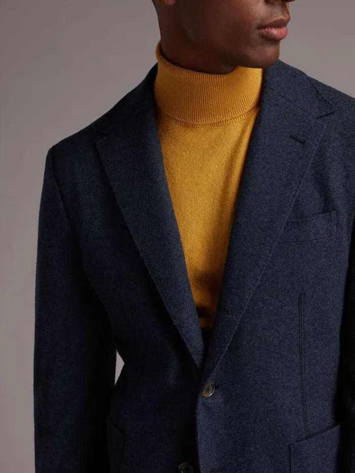 Blazers and Jackets Mens Paul Stuart Wool and Cashmere Jersey Jacket Blue