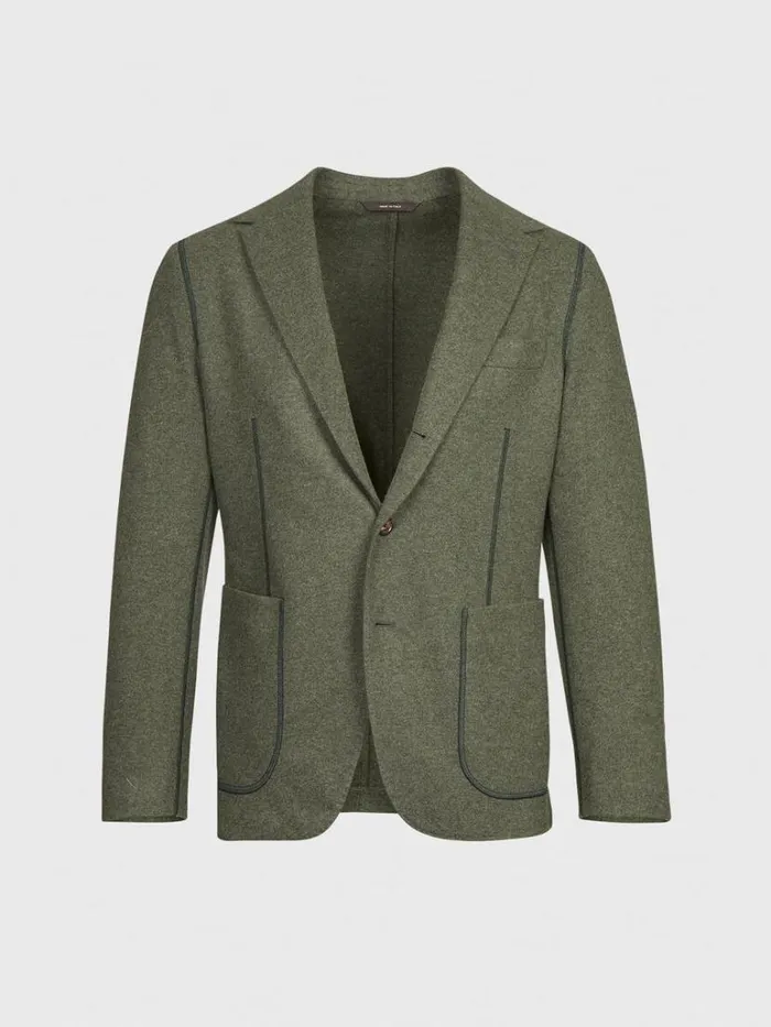 Blazers and Jackets Mens Paul Stuart Wool and Cashmere Jersey Jacket Sage