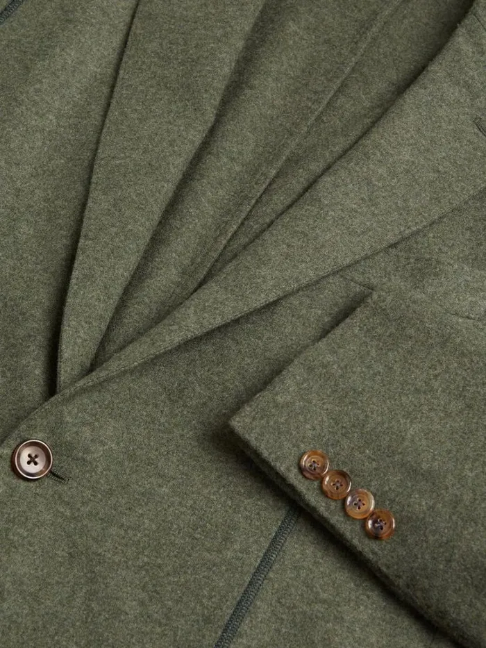 Blazers and Jackets Mens Paul Stuart Wool and Cashmere Jersey Jacket Sage