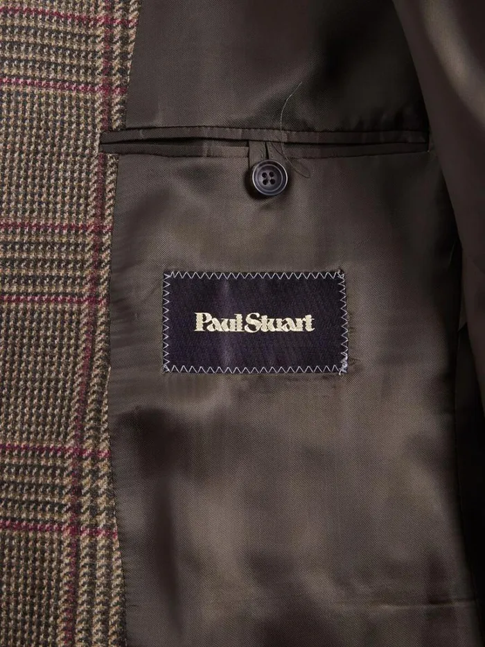 Blazers and Jackets Mens Paul Stuart Wool and Cashmere Plaid Paul Jacket Oliverust