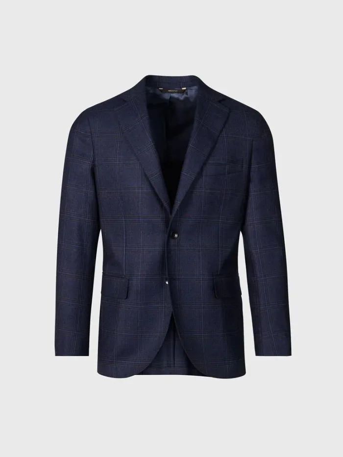 Blazers and Jackets Mens Paul Stuart Wool Plaid Sport Jacket Navy