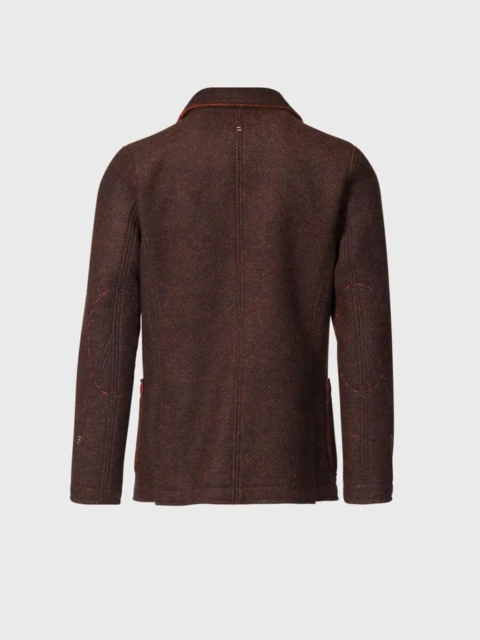 Blazers and Jackets Mens Paul Stuart Wool Raw Edge Jacket Brown