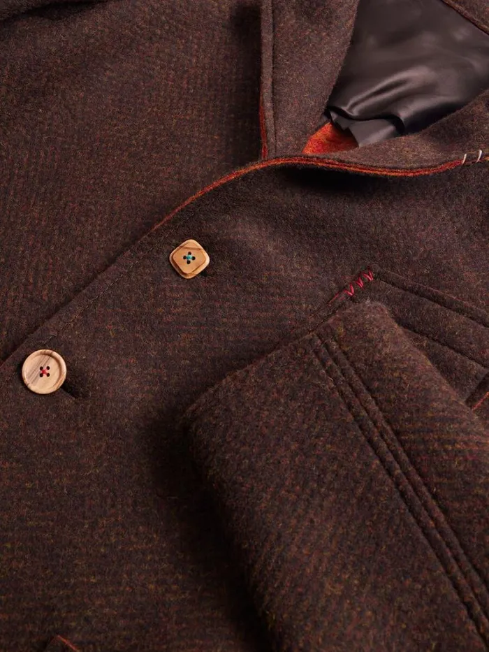 Blazers and Jackets Mens Paul Stuart Wool Raw Edge Jacket Brown