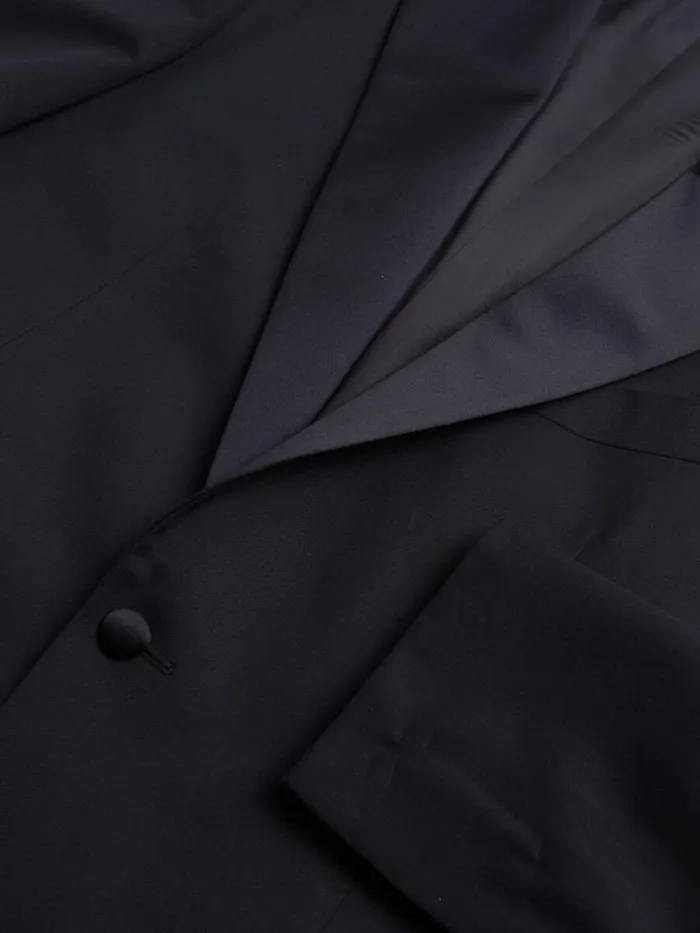 Blazers and Jackets Mens Paul Stuart Wool Tuxedo With Satin Notch Lapel Black