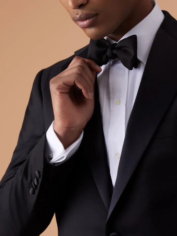 Blazers and Jackets Mens Paul Stuart Wool Tuxedo With Satin Notch Lapel Black