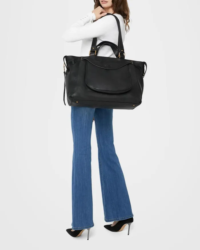 Bleecker XL Tote Black With 14k Yellow Gold Women Aimee Kestenberg Tote Bags