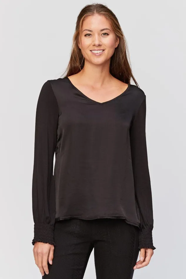 Bluma VNeck Top Black Clothing XCVI ShirtsBlouses