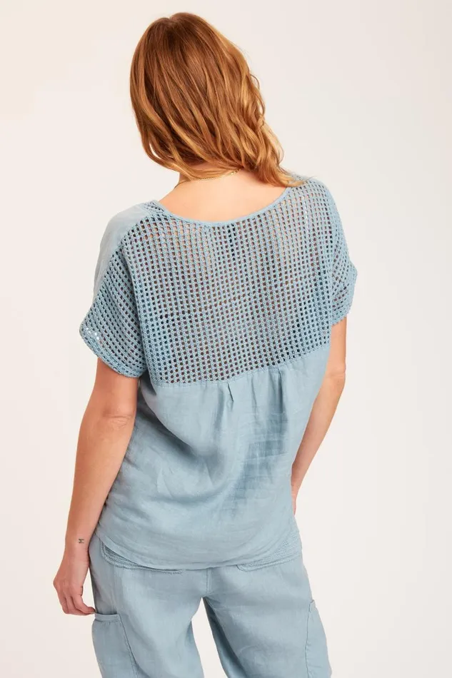 Bonifay Top Peaceful Blue Clothing XCVI ShirtsBlouses
