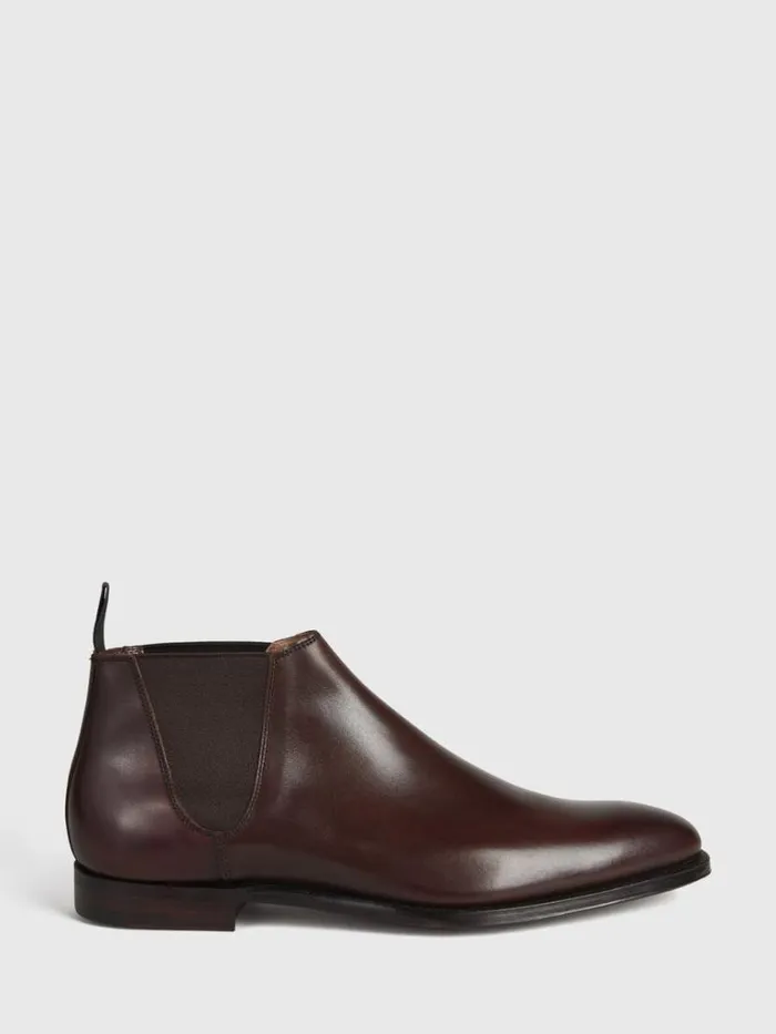 Boots Mens Paul Stuart Leather Half Chelsea Boot Chestnut Brown