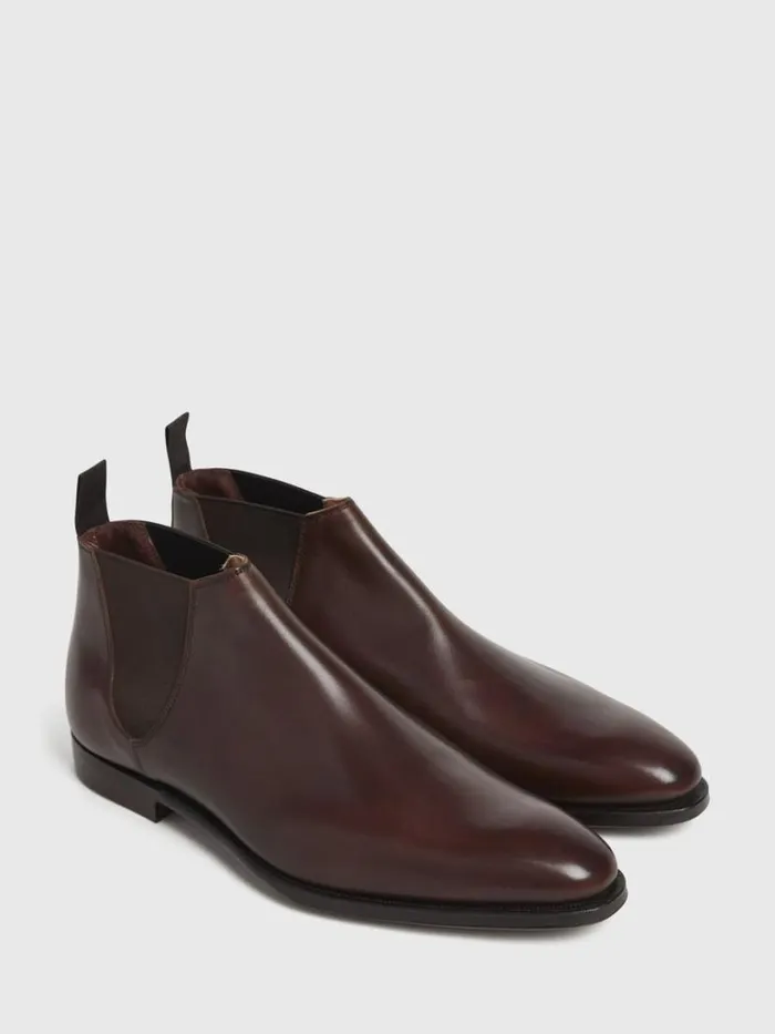 Boots Mens Paul Stuart Leather Half Chelsea Boot Chestnut Brown Boots Mens Paul Stuart Leather Half Chelsea Boot Chestnut Brown