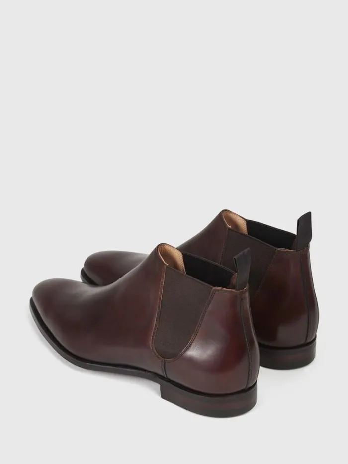 Boots Mens Paul Stuart Leather Half Chelsea Boot Chestnut Brown Boots Mens Paul Stuart Leather Half Chelsea Boot Chestnut Brown