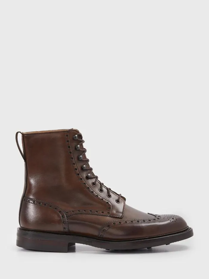 Boots Mens Paul Stuart Nate Leather Derby Boot Dark Brown