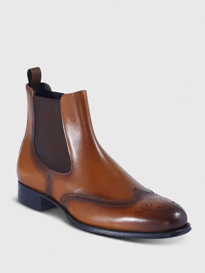 Boots Mens Paul Stuart Wingtip Chelsea Dark Brown