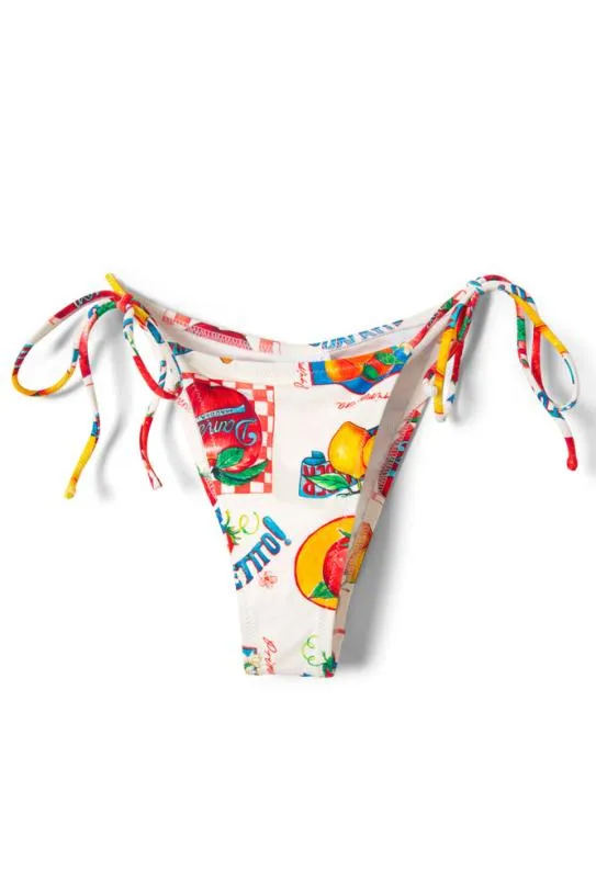 Bottoms Women Damson Madder Tie Side Bikini Bottom 8211 Fruit Labels