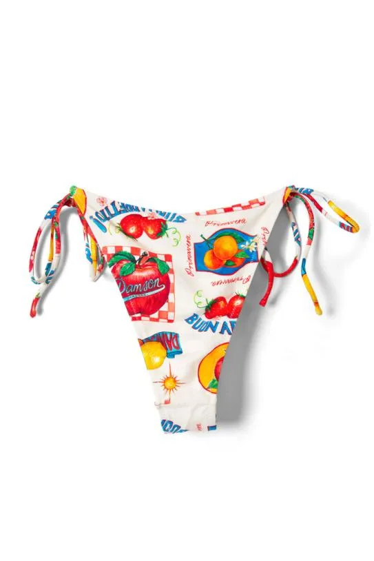 Bottoms Women Damson Madder Tie Side Bikini Bottom 8211 Fruit Labels