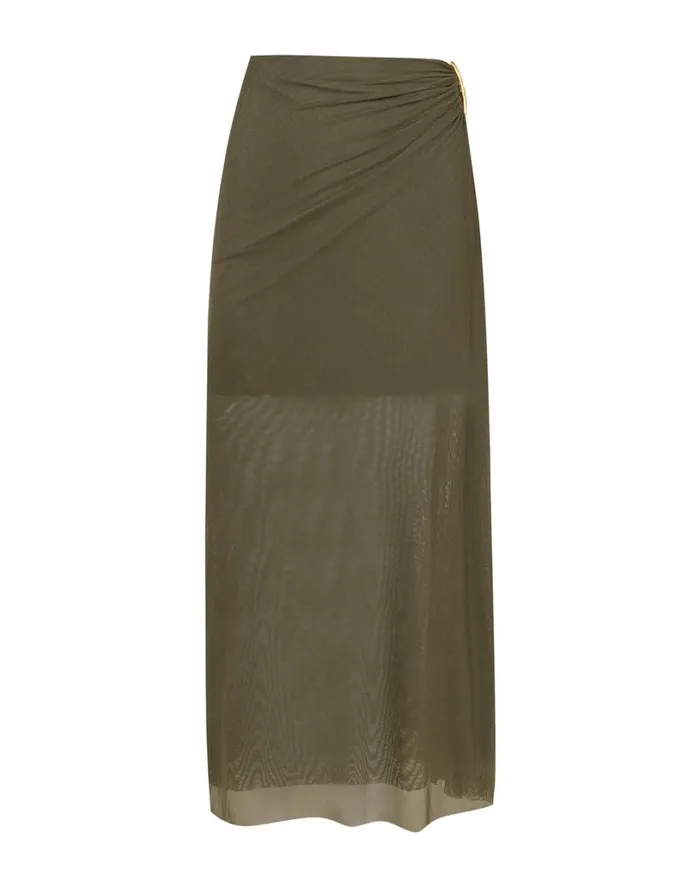 Bottoms Women ViX Paula Hermanny Amira Detail Long Skirt 8211 Evergreen