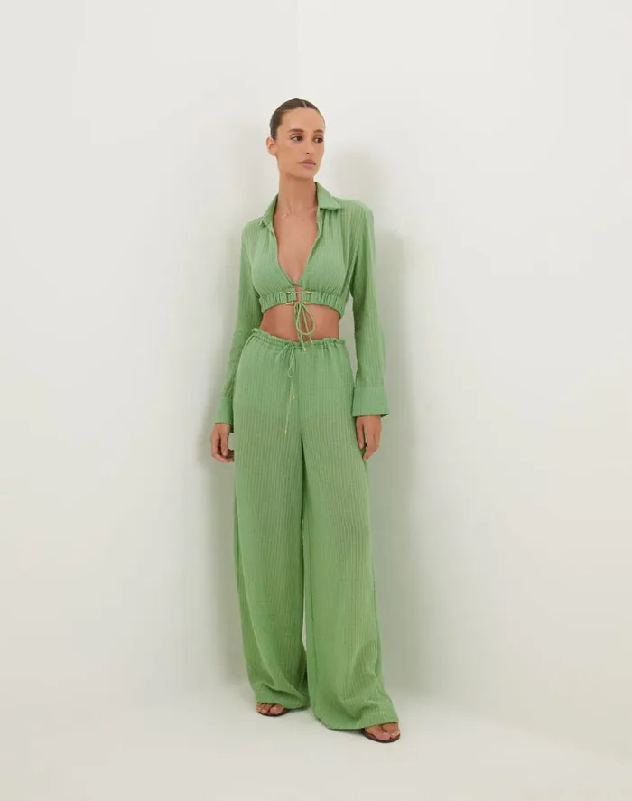 Bottoms Women ViX Paula Hermanny Bianca Pants 8211 Aloe