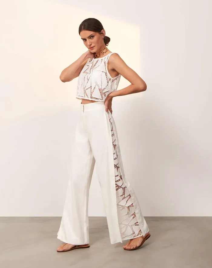 Bottoms Women ViX Paula Hermanny Bree Pants 8211 Off White