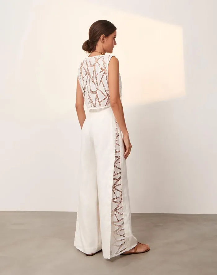 Bottoms Women ViX Paula Hermanny Bree Pants 8211 Off White