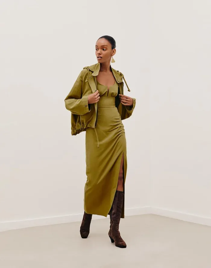 Bottoms Women ViX Paula Hermanny Clara Long Skirt 8211 Avocado