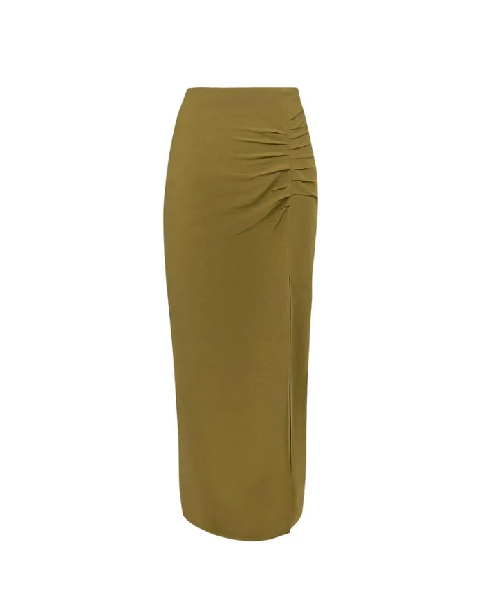 Bottoms Women ViX Paula Hermanny Clara Long Skirt 8211 Avocado