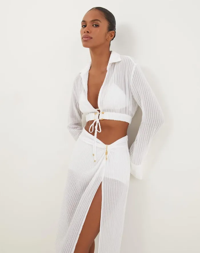 Bottoms Women ViX Paula Hermanny Eug Midi Skirt 8211 Off White