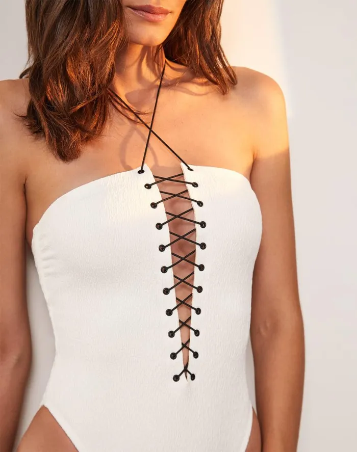 Bottoms Women ViX Paula Hermanny Firenze Blair One Piece 8211 White
