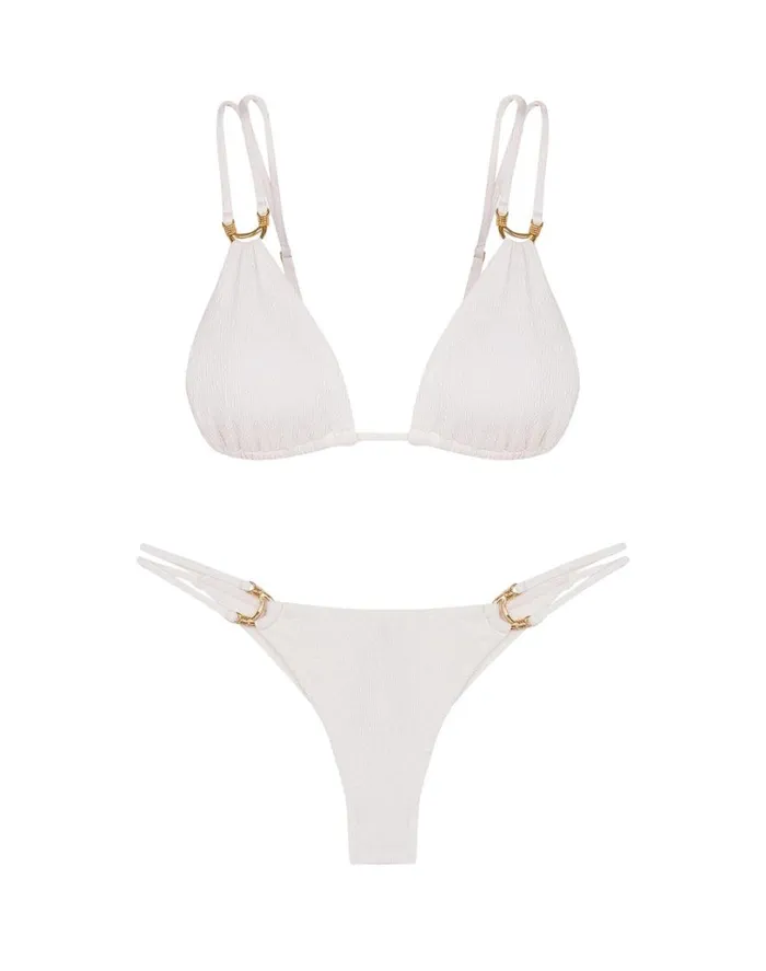 Bottoms Women ViX Paula Hermanny Firenze Callie Detail Bottom 8211 White