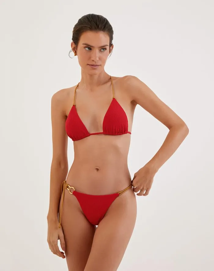 Bottoms Women ViX Paula Hermanny Firenze Diane Detail Bottom 8211 Red Pepper